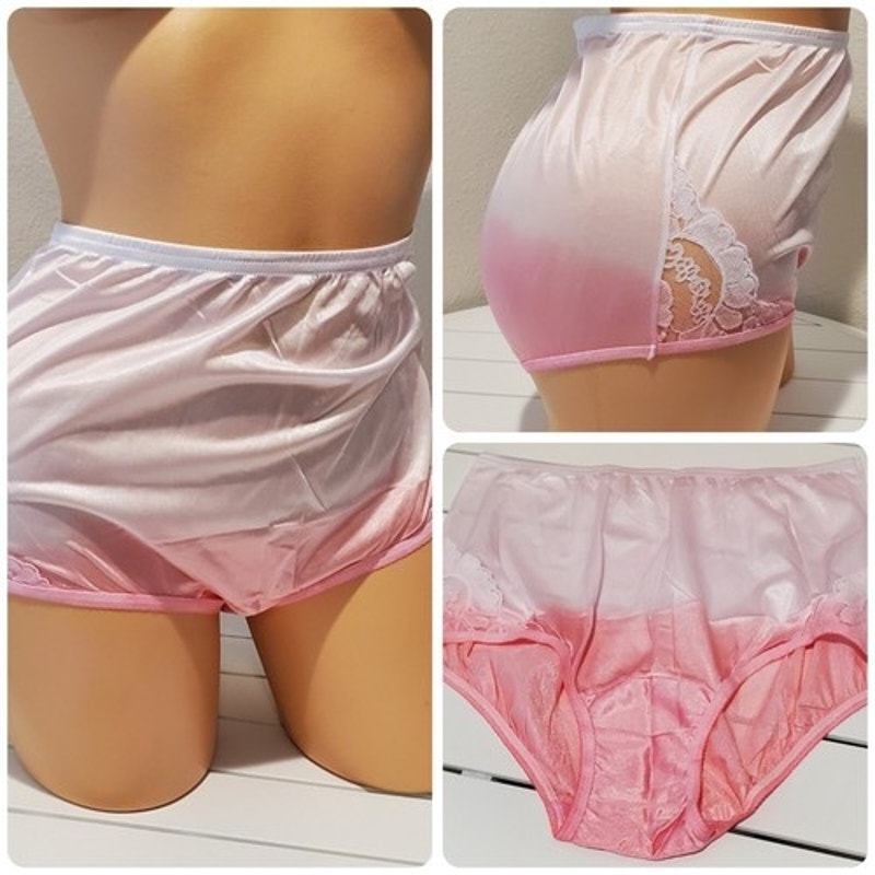 Vanity Fair Lace Nouveau Nylon Full Cut Panty Lace Shiny Ombre Magic Pink