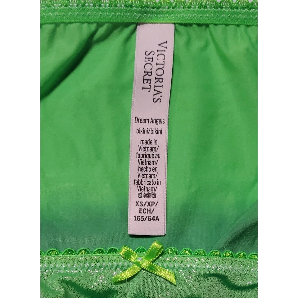 Victoria's Secret Dream Angels String Bikini Panty Shiny Ombre Green Abyss XS