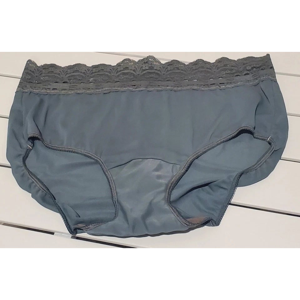 Olga Secret Hug Full Coverage Brief Panty Nylon Silky Gray Moon