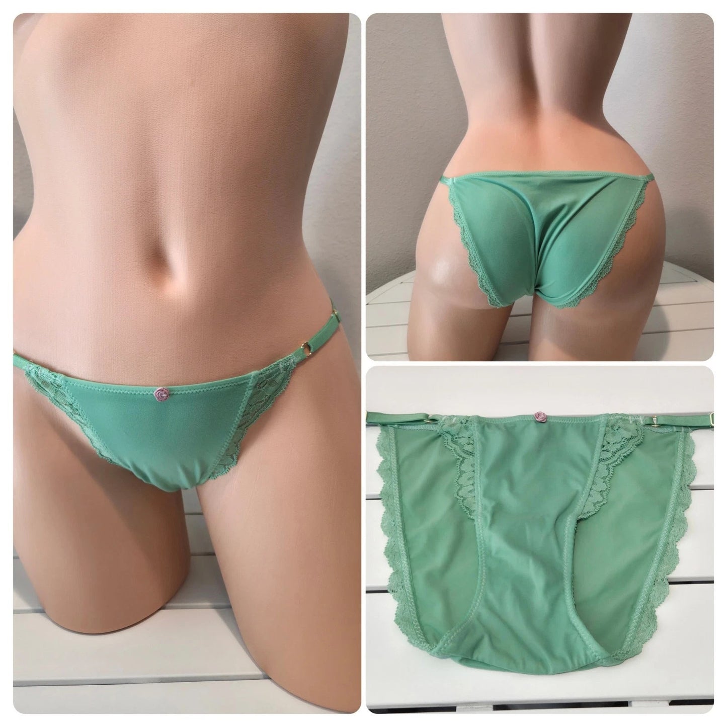 Victoria's Secret Dream Angels Smooth String Bikini Panty Straps Green Popstar 5 - Star Vintage & More
