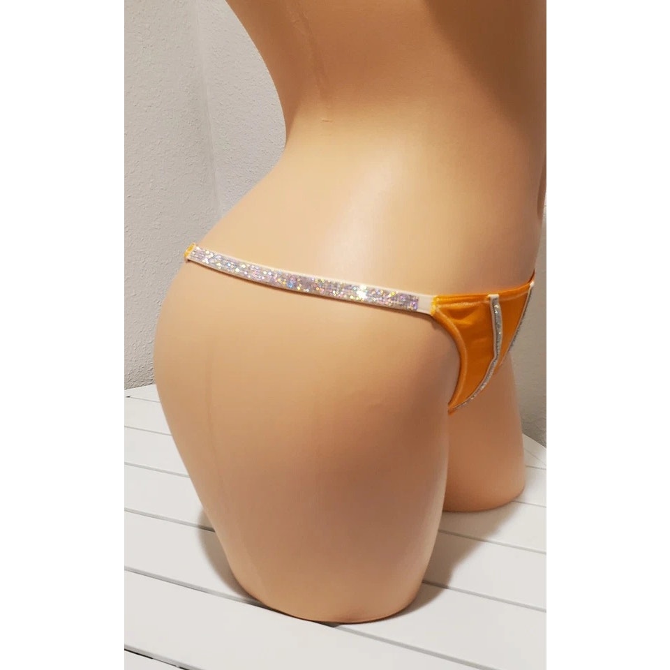 Victoria's Secret Very Sexy Shine Strap Thong Panty Semi Sheer Ecstasy Orange 6