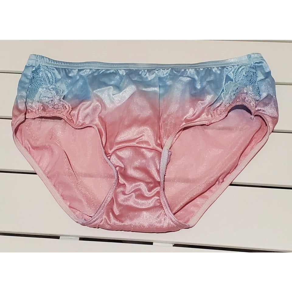 Shadowline 11182 Lace Insets Bikini Panty Nylon Bubble Pink Baby Blue Static 5/S - Star Vintage & More