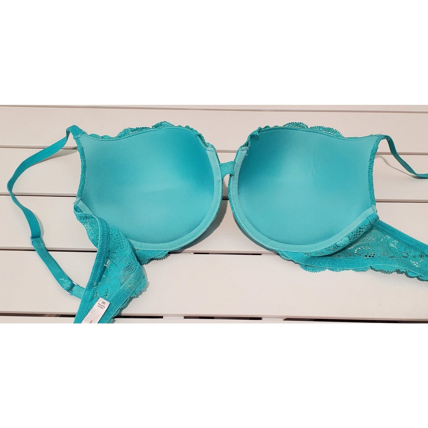 Victoria's Secret Angels Edition Vintage Nylon Blend Push Up Bra Floral Blue 36C