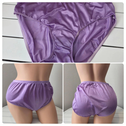 Shadowline 11032 Bikini Panty Shiny Nylon Full Cut Silky Hype Purple - Star Vintage & More Star Vintage And More LLC
