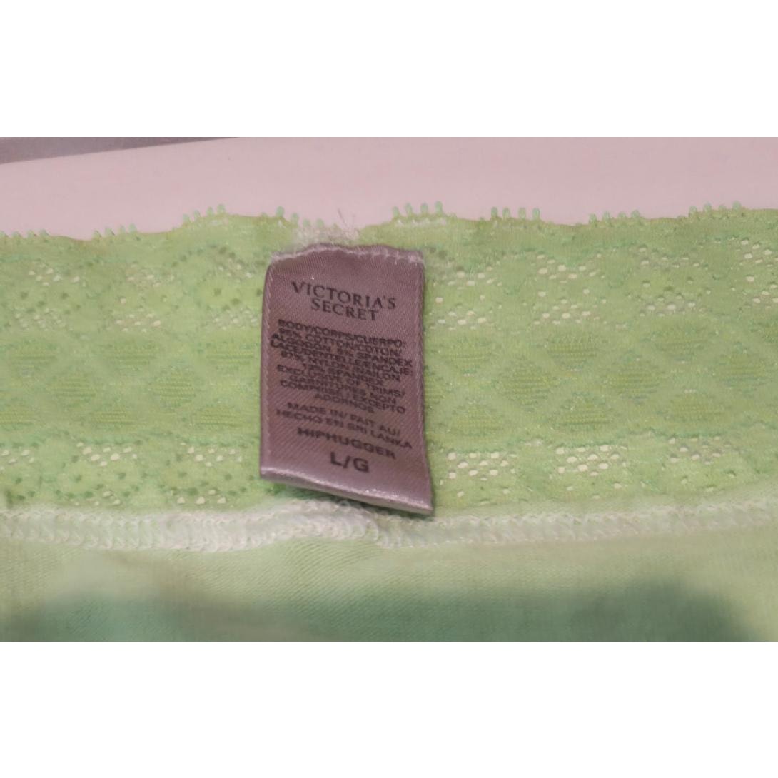 Victoria's Secret Vintage Hiphugger Panty Lace Trim Poison Apple Green 7/L - Star Vintage & More