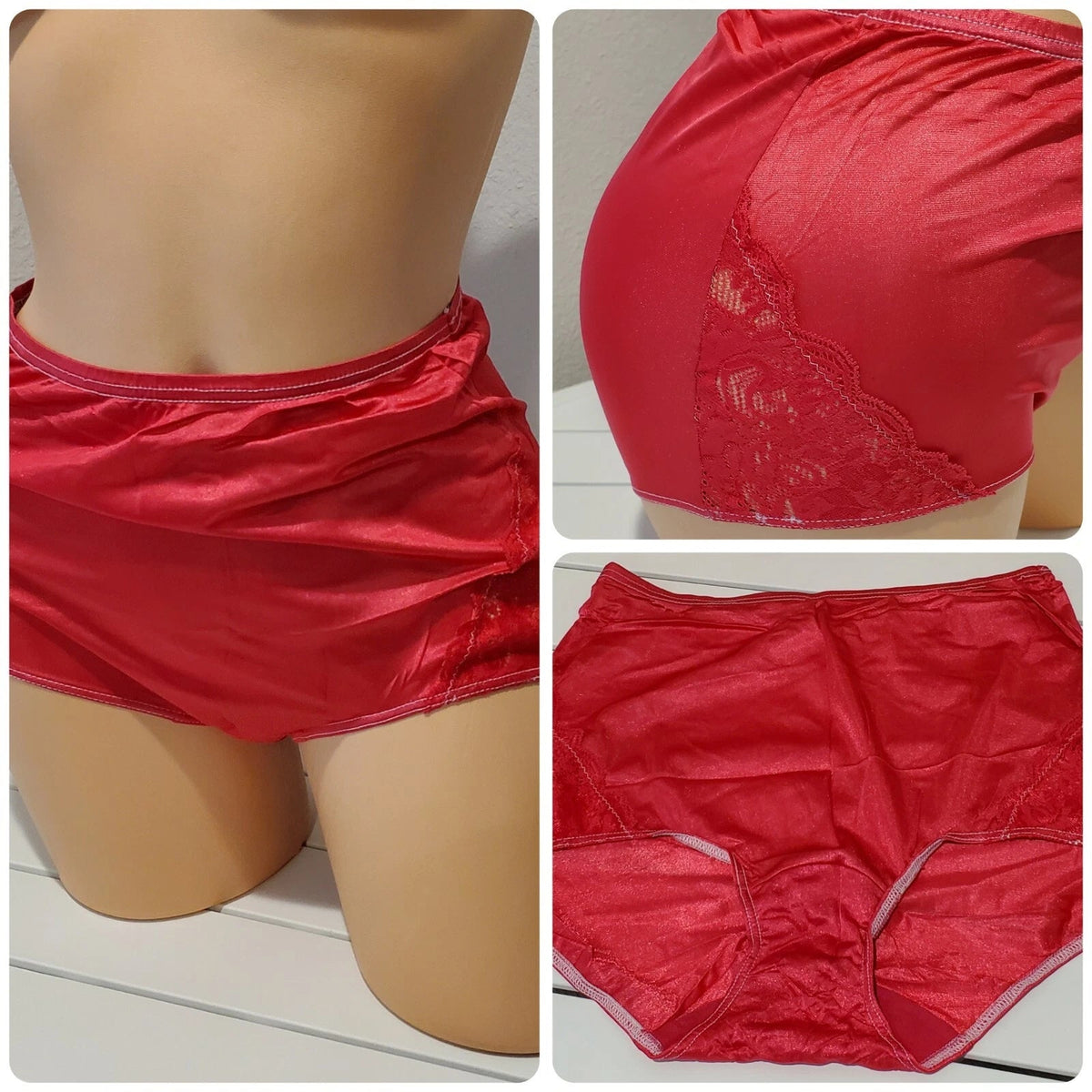Shadowline 17082 Full Cut Brief Nylon Lace Full Cut Panty Pink Passion