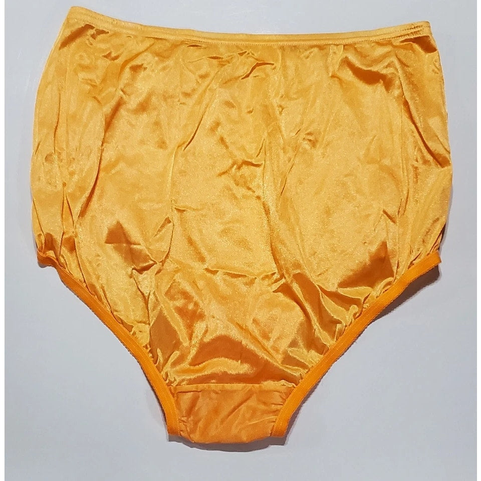 Vanity Fair Lace Nouveau Nylon Full Cut Panty Lace Shiny Orange Tart