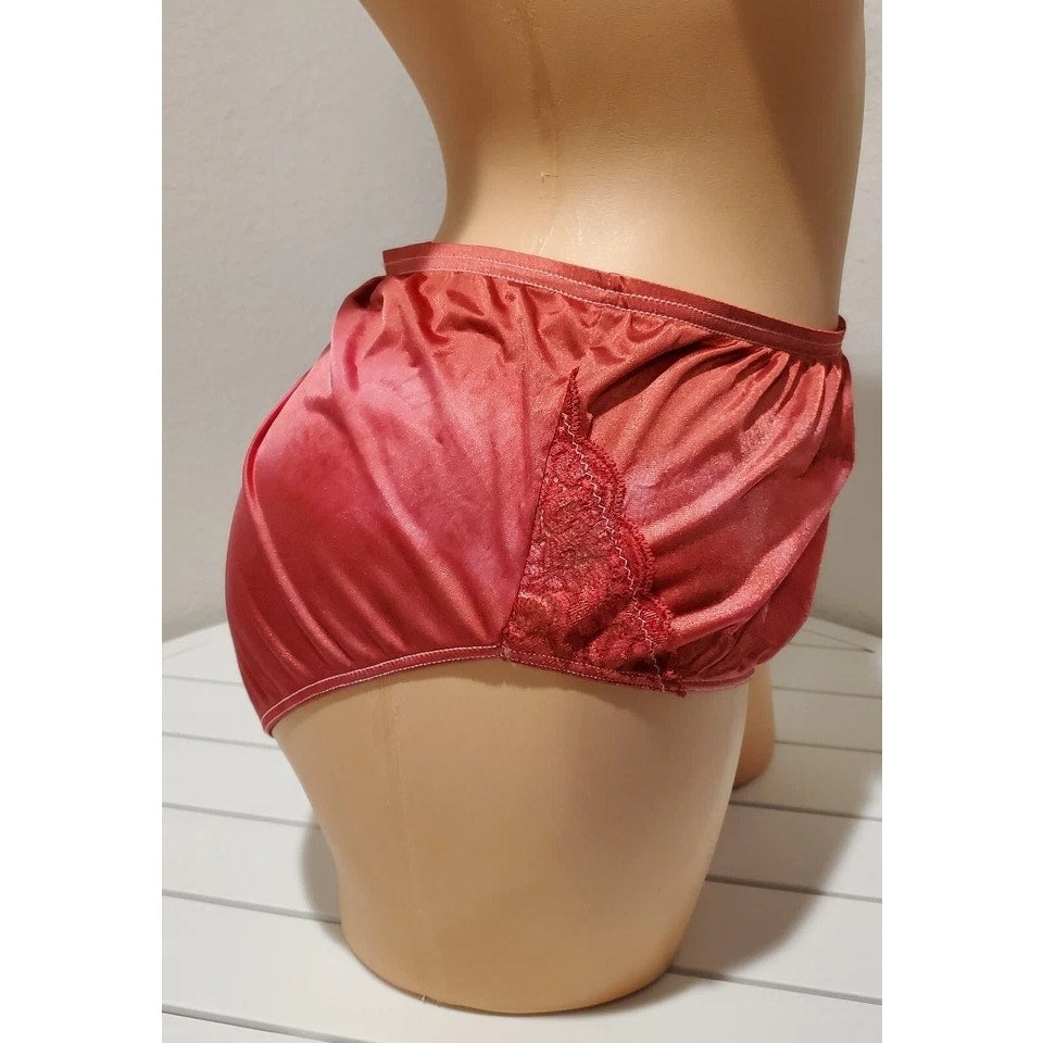 Shadowline 11182 Lace Insets Bikini Panty Shiny Nylon Popsicle Rainbow Shift 11