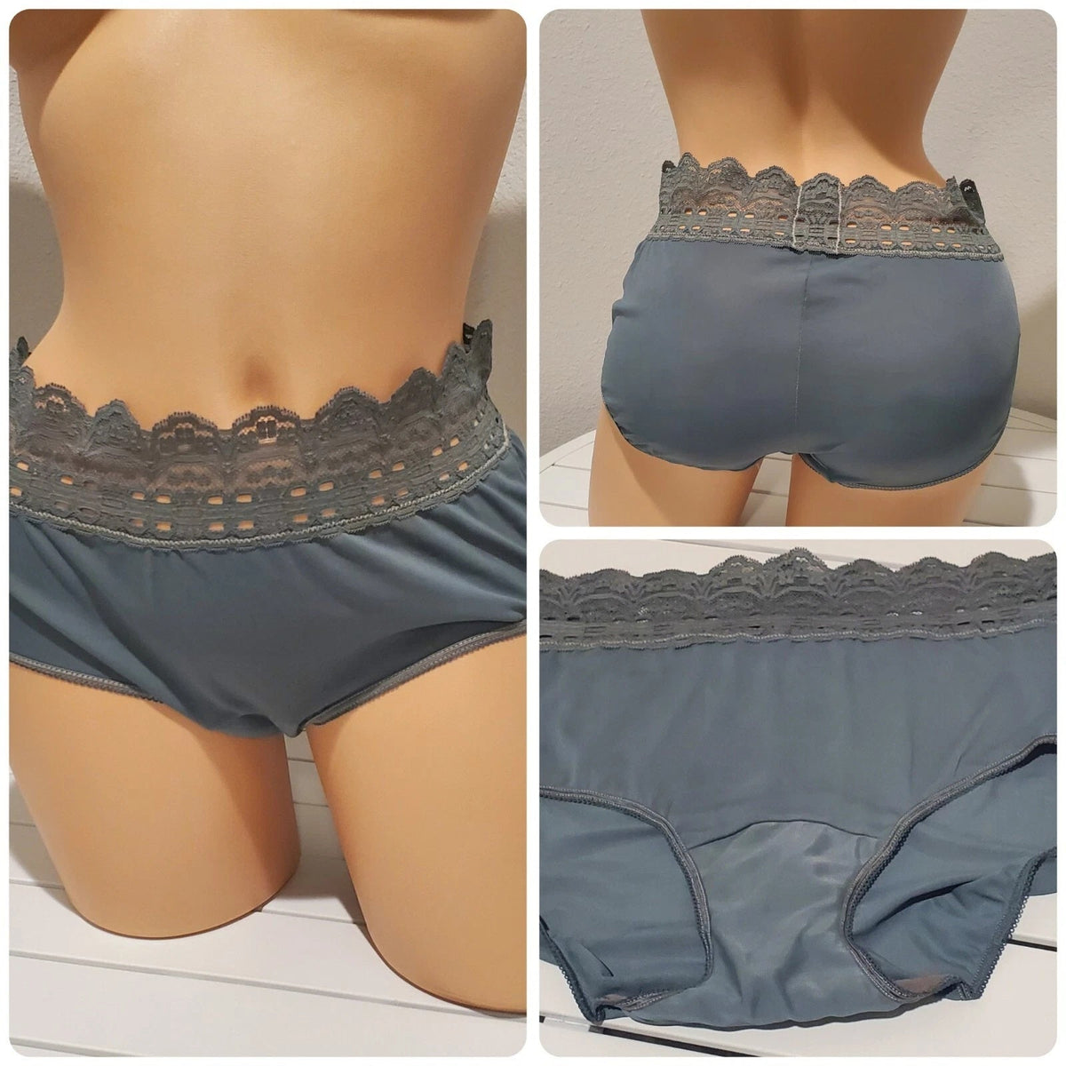 Olga Secret Hug Full Coverage Brief Panty Nylon Silky Gray Moon