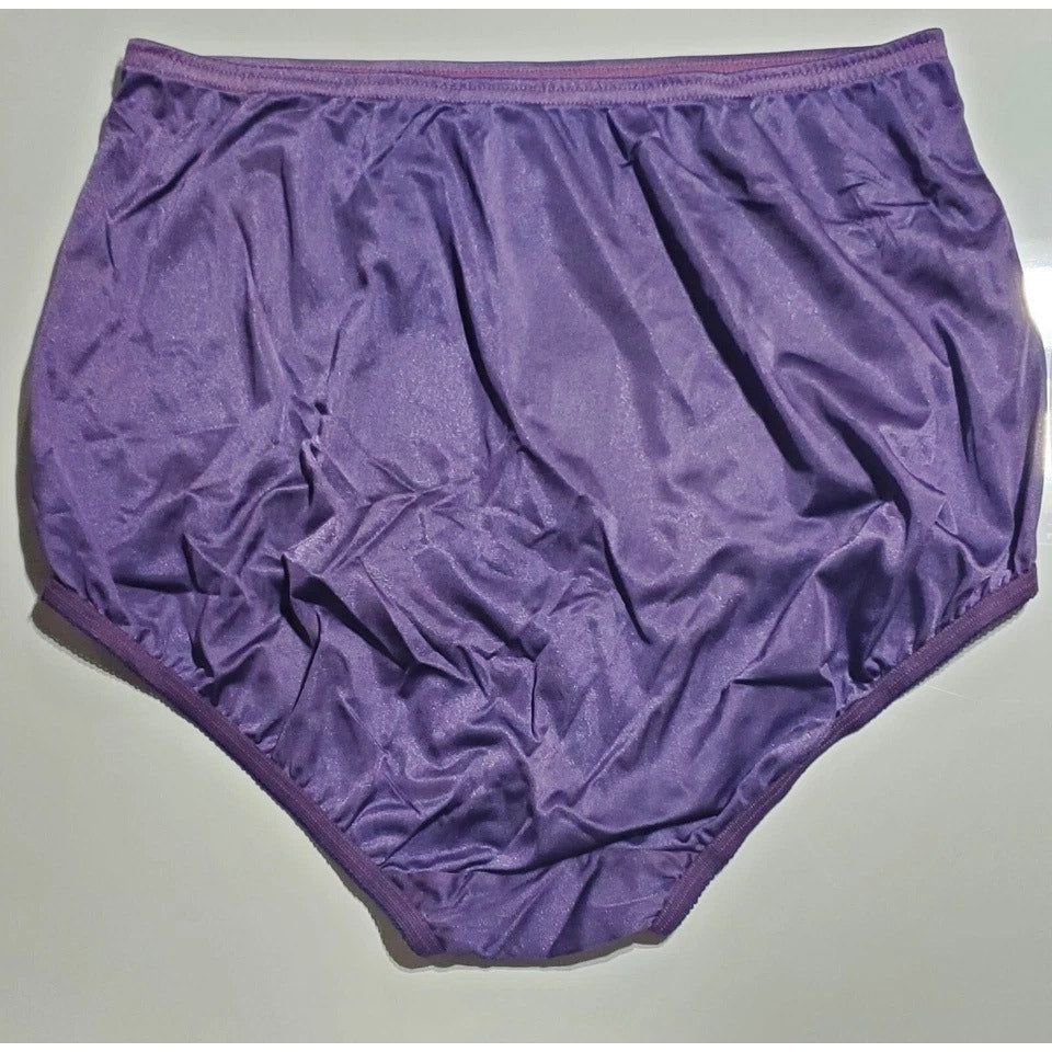 Vanity Fair Lace Nouveau Nylon Full Cut Panty Lace Shiny Dark Mood Purple