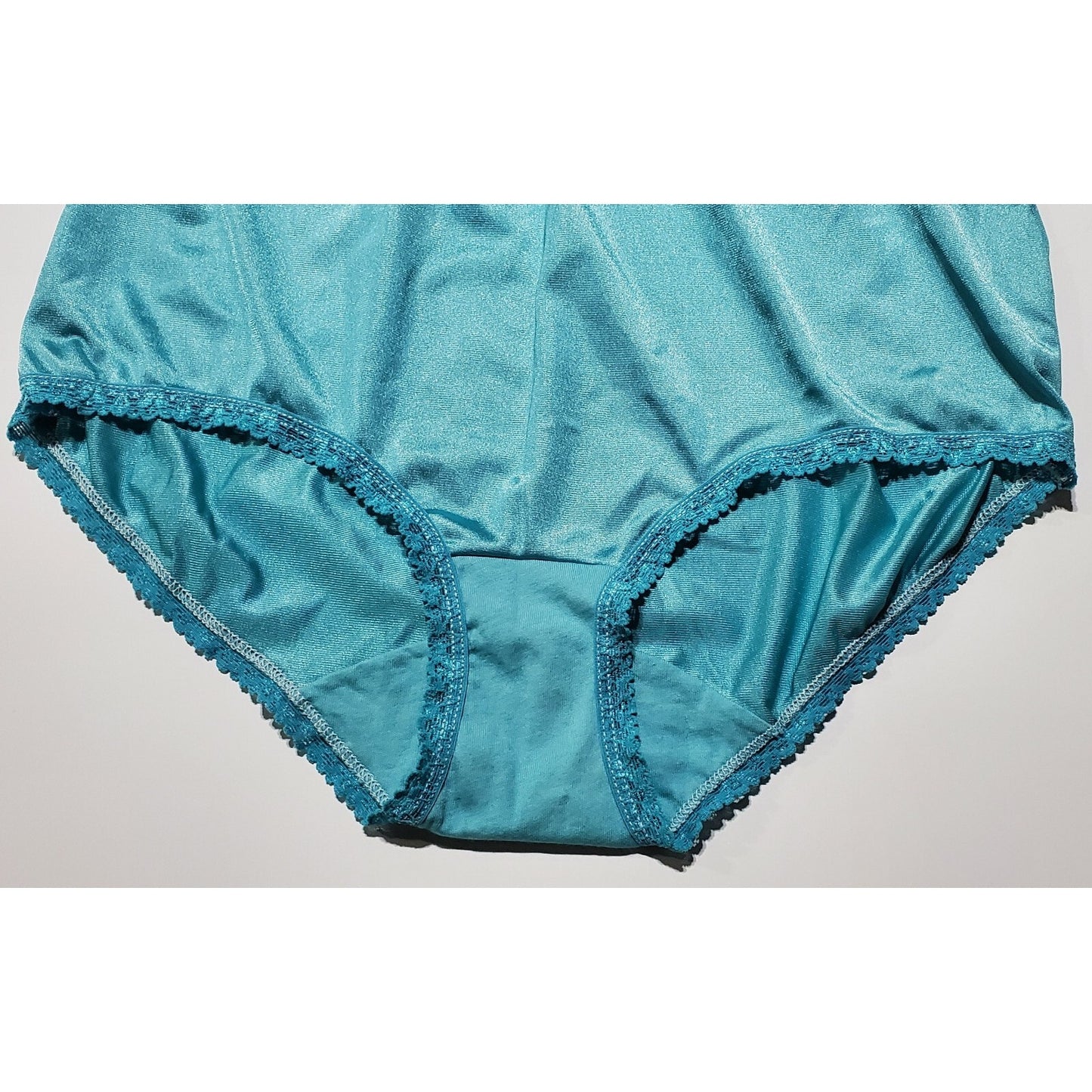 Cotillion Nylon Lace Full Cut Brief Panty Turquoise Topaz Blue 6/M