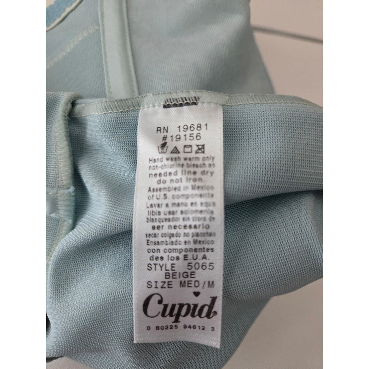 Cupid 5065 Nylon Spandex High Waist Shaping Brief Floral Satin Clear Blue M Rare