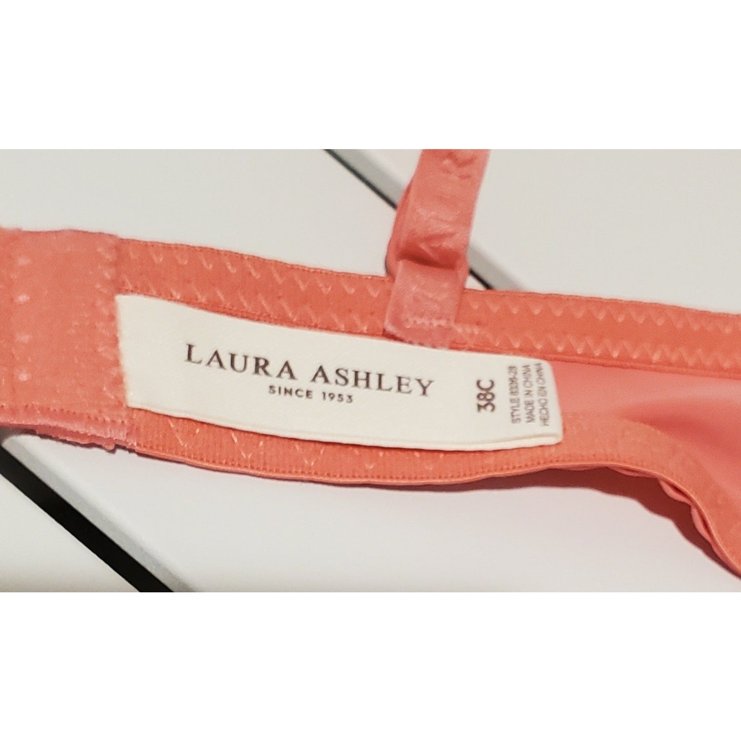 Laura Ashley 6336-28 Floral Lace Push-Up Bra Padded Pink 38C