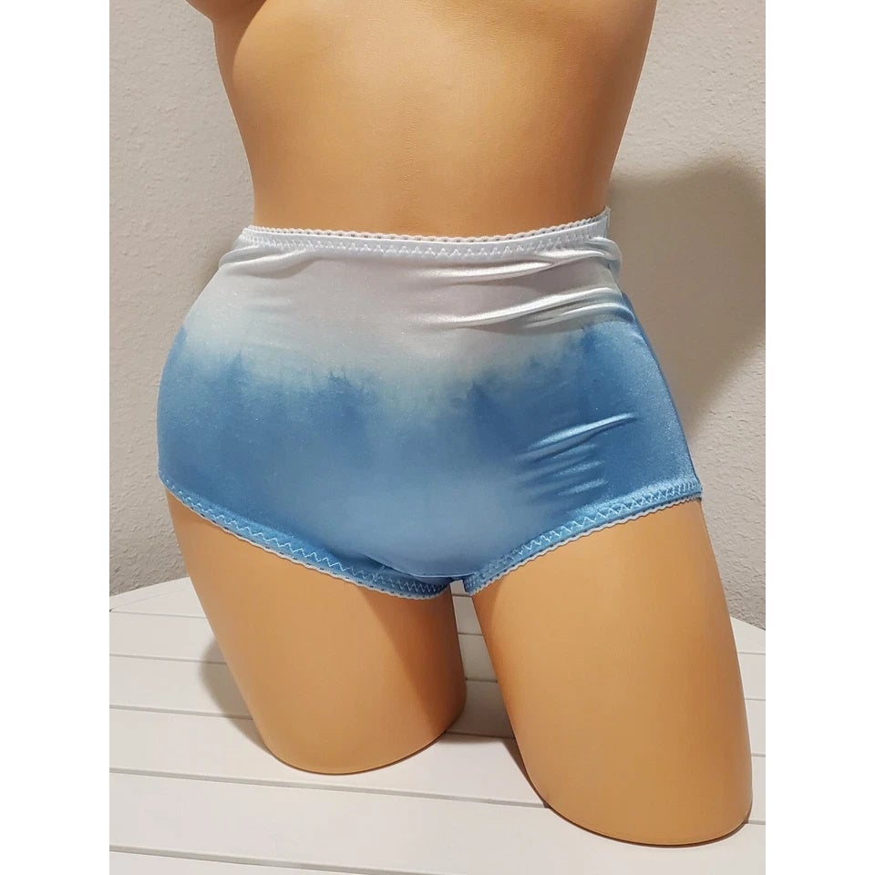 Vanity Fair 40301 Full Coverage Brief Panty Shiny Nylon Blue Sunset Static