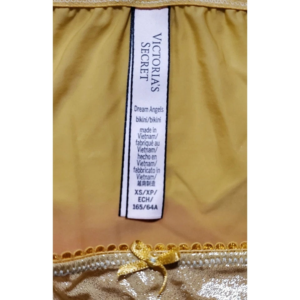 Victoria's Secret Dream Angels String Bikini Panty Shiny Ombre Creamsicle Orange