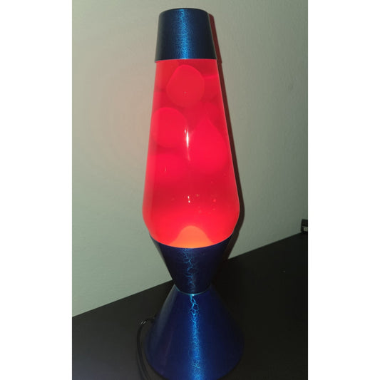 NEW Lava Lamp XL 52 Ounce 16.3 In Cracked Blue Base Red Pink Liquid Orange Lava Star Vintage And More LLC
