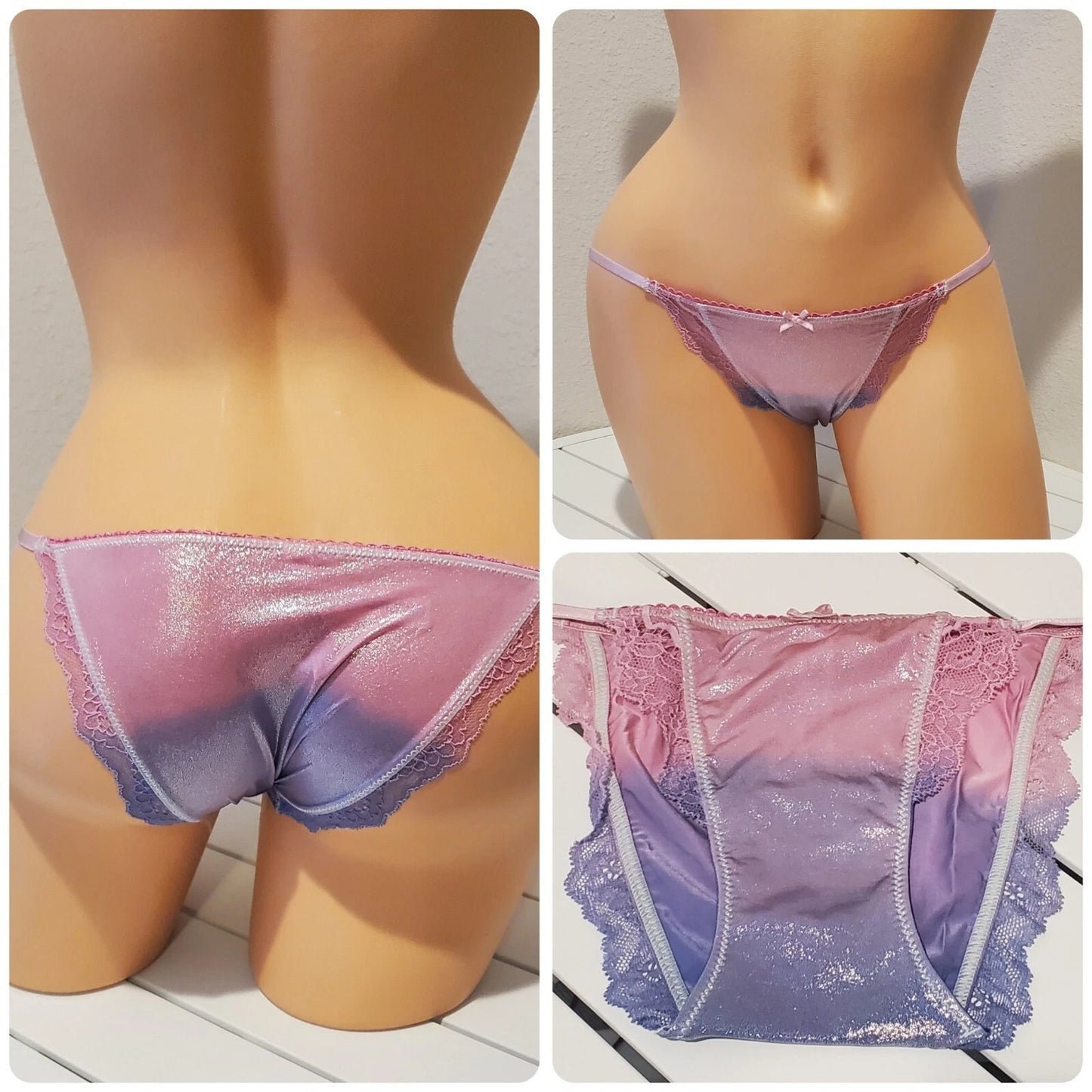 Victoria's Secret Dream Angels String Bikini Panty Ombre Blueberry Pink Purple