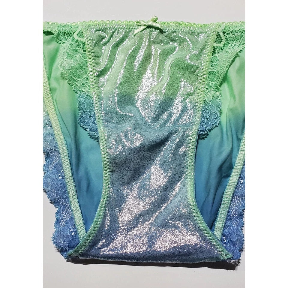 Victoria's Secret Dream Angels String Bikini Panty Ombre Caribbean Green Blue