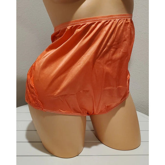 Shadowline 17082 Full Cut Brief Nylon Lace Full Cut Panty PSL Orange 9/2XL Star Vintage And More LLC