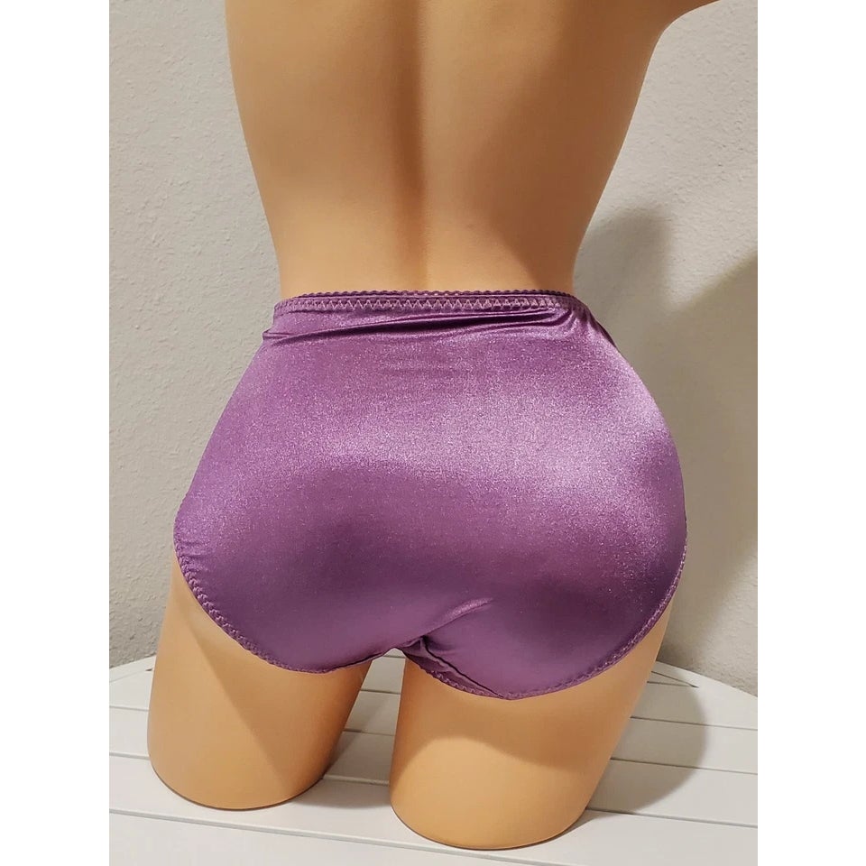 Vanity Fair 48301 Nylon Stretch Hi Cut Brief Panty Wildberry Crush Purple 6/M