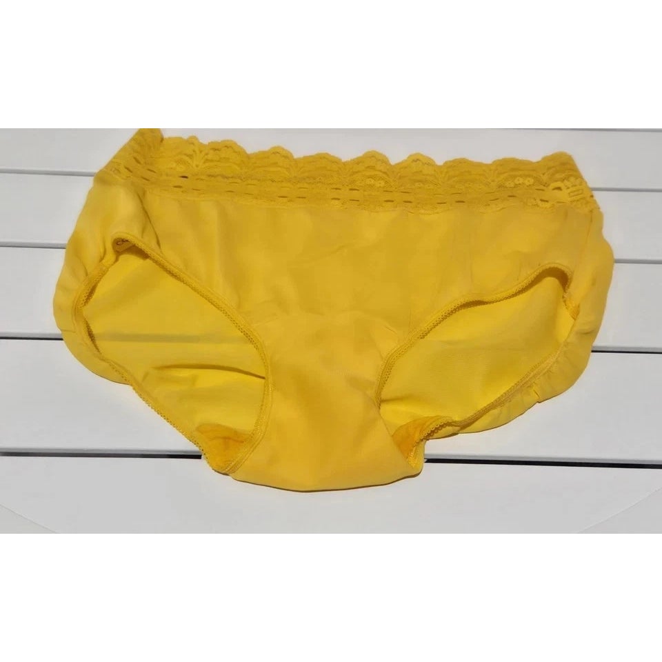 Olga Secret Hug Full Coverage Brief Panty Nylon Silky Sun Goddess Yellow