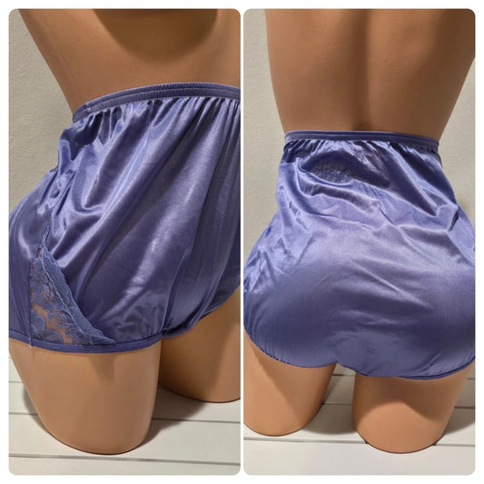 Vanity Fair Lace Nouveau Nylon Full Cut Panty Lace Shiny Purple Fizz - Star Vintage & More Star Vintage And More LLC