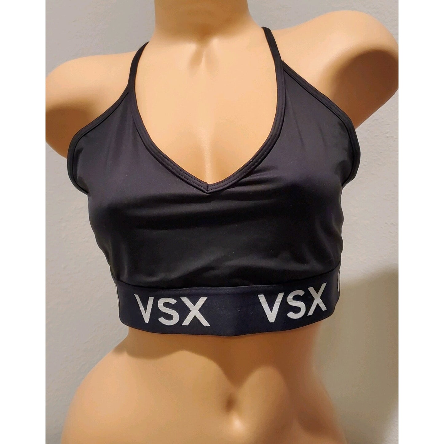 Victoria's Secret VSX Vintage Sports Bra Racerback Logo Black XL