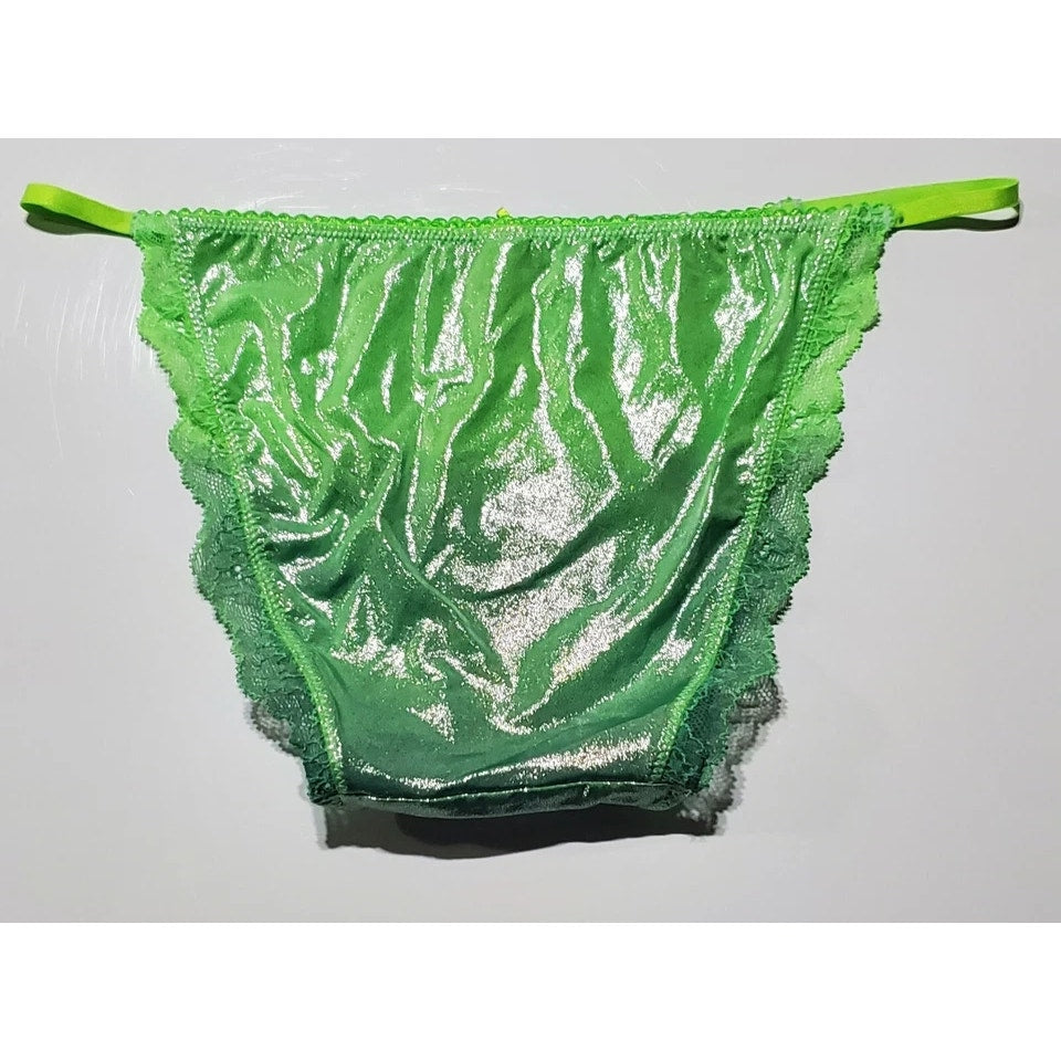 Victoria's Secret Dream Angels String Bikini Panty Shiny Ombre Green Abyss XS