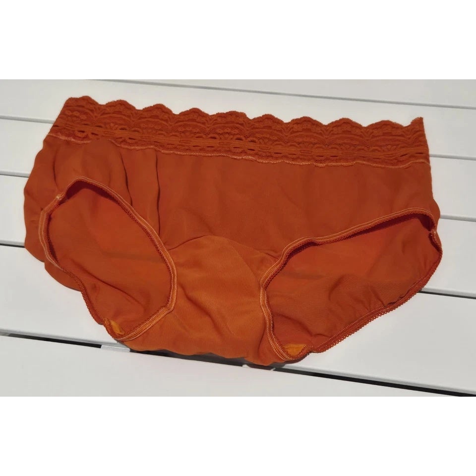 Olga Secret Hug Full Coverage Brief Panty Nylon Silky Molten Orange