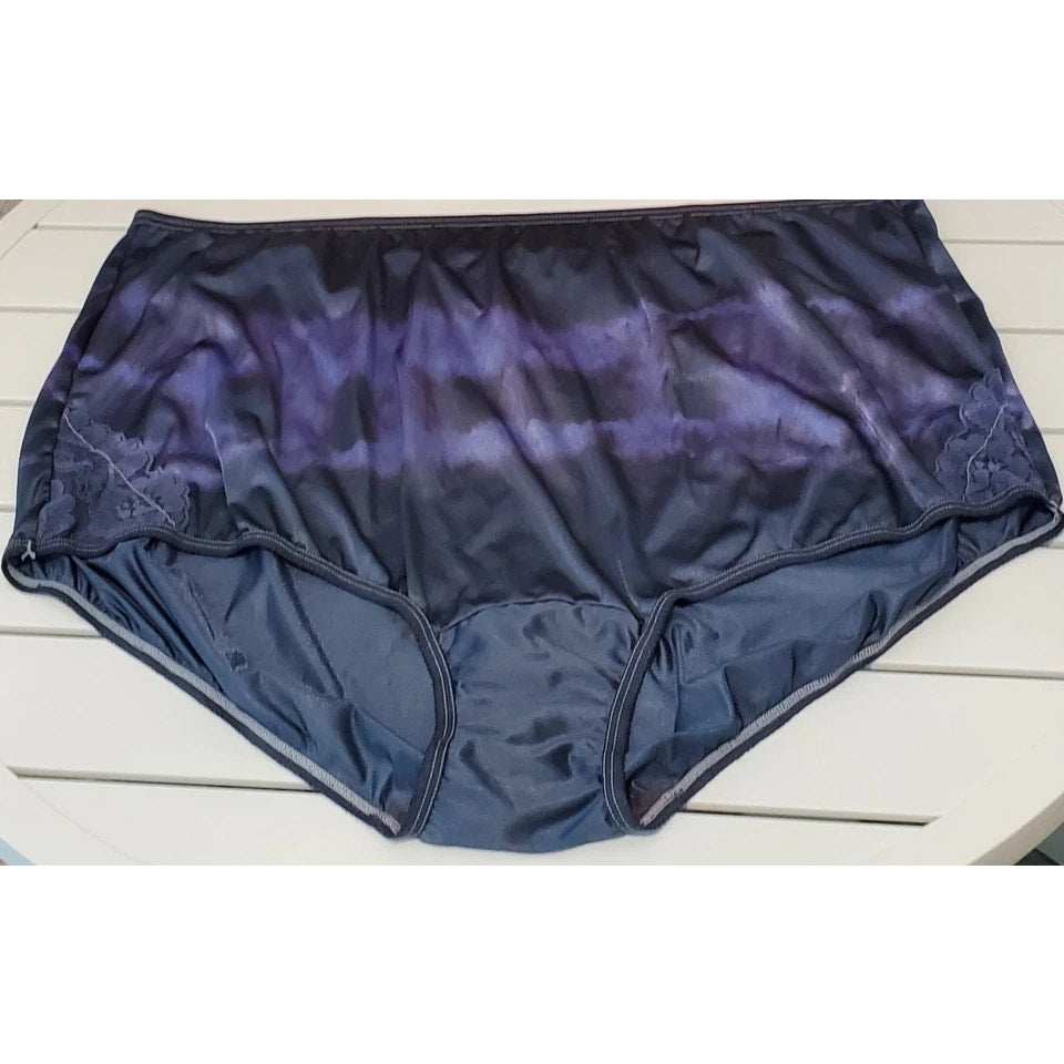 Vanity Fair Lace Nouveau Nylon Full Cut Panty Blue Kiss Rainbow Shift 12/5XL