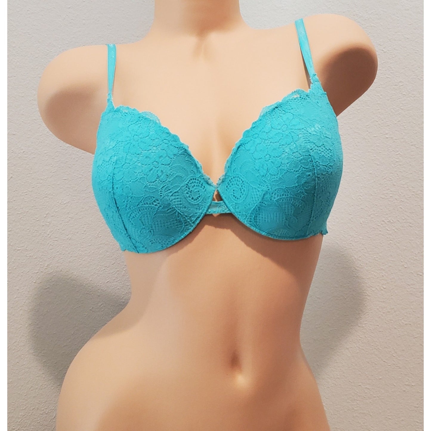 Victoria's Secret Angels Edition Vintage Nylon Blend Push Up Bra Floral Blue 36C