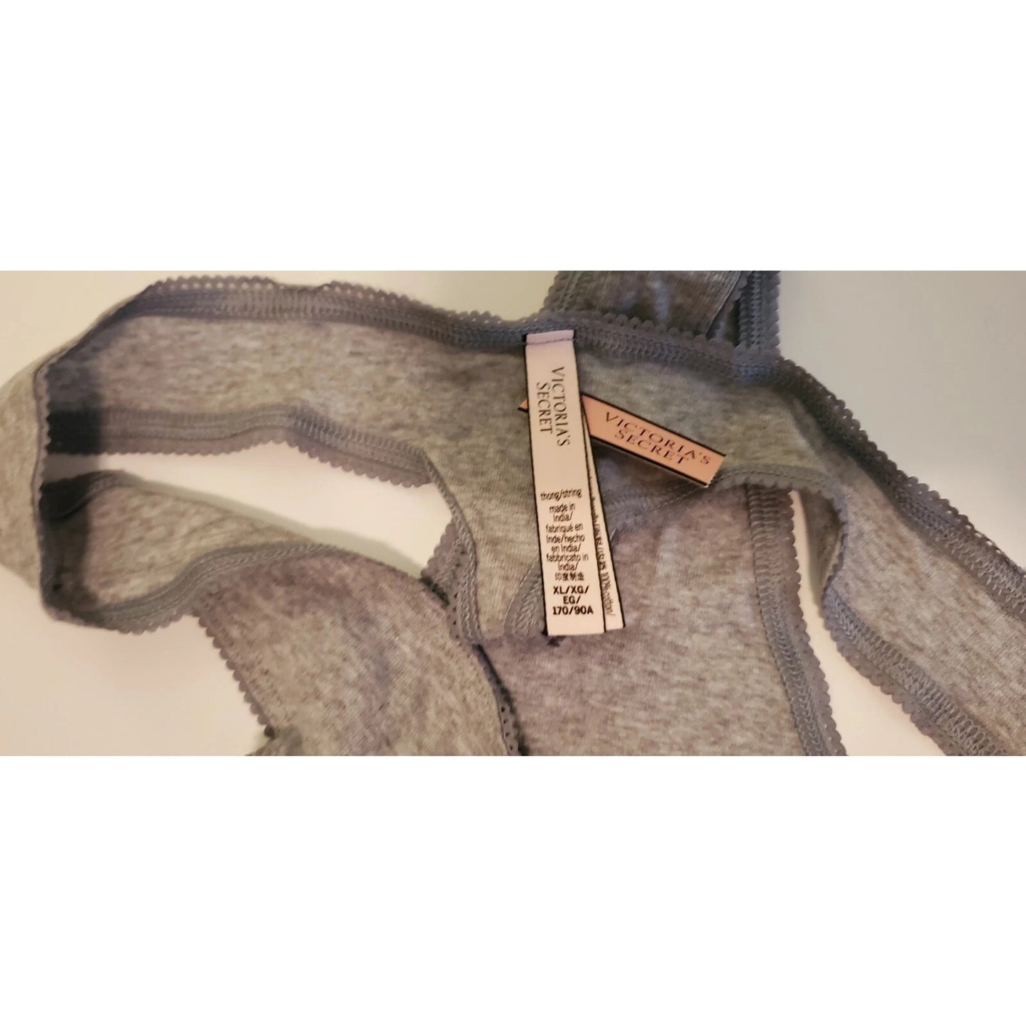 Victoria's Secret High Cut Thong Panty 100% Cotton Soft Comfortable Gray 8/XL