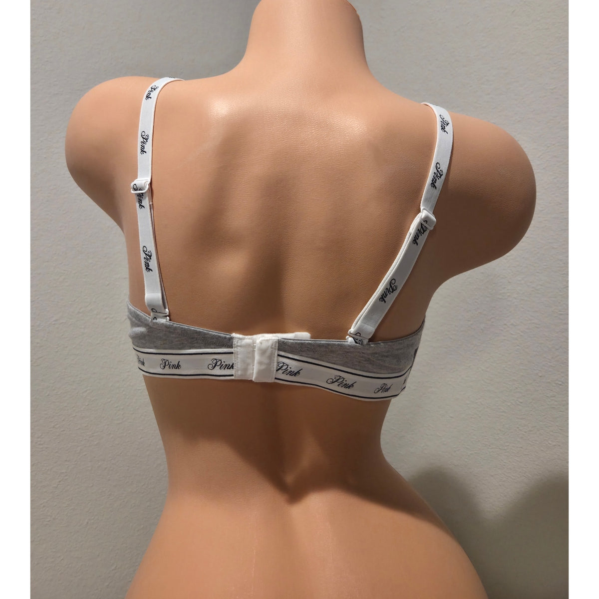 Victoria's Secret PINK Wear Everywhere Cotton Wireless Convertible Bra Gray 38D
