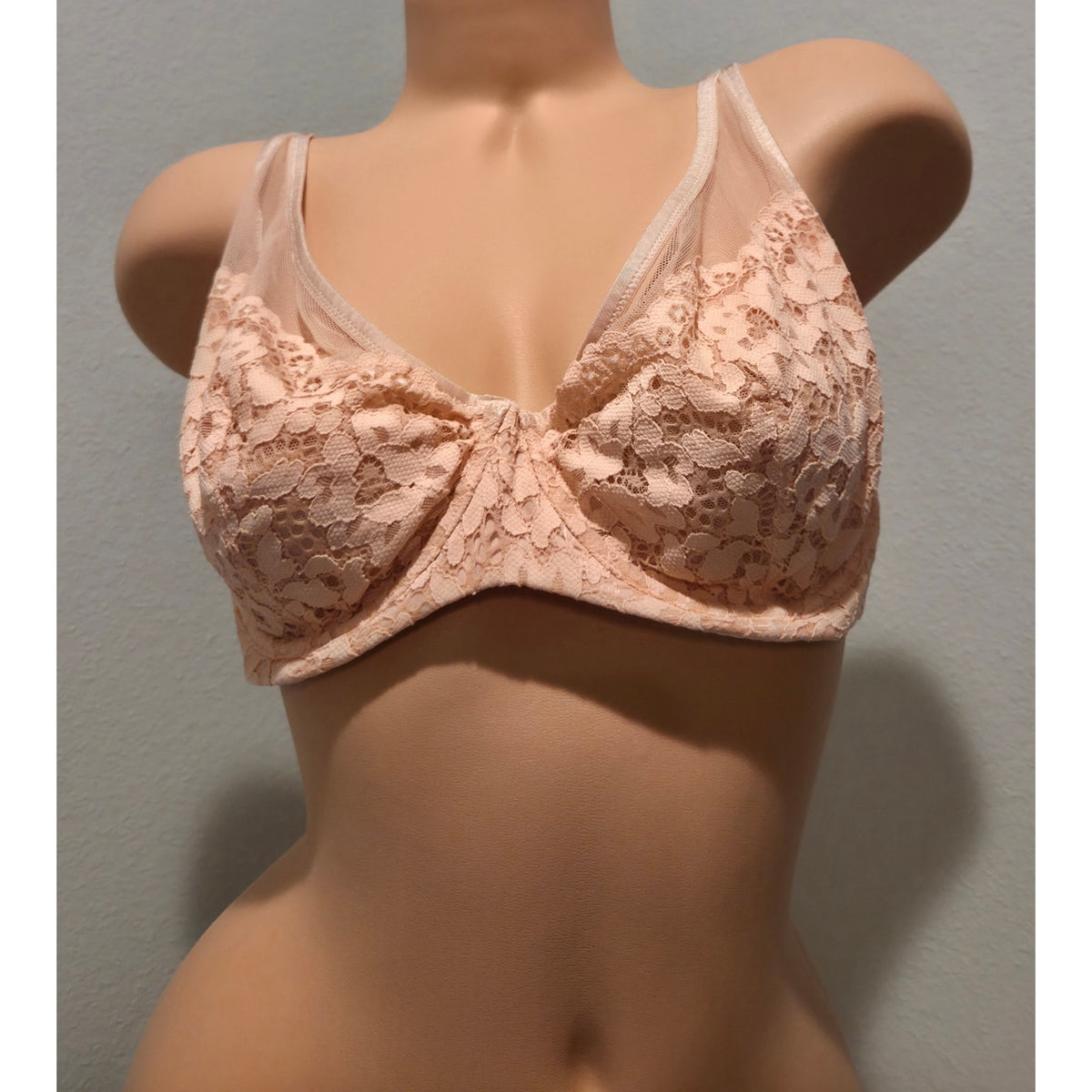 Victoria's Secret Body By Victoria Unlined Demi Bra Floral Lace Peach Pink 36DD