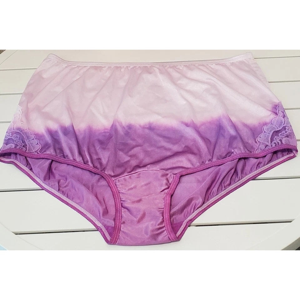 Vanity Fair Lace Nouveau Nylon Full Cut Panty Lace Static Enigma Purple 10/3XL