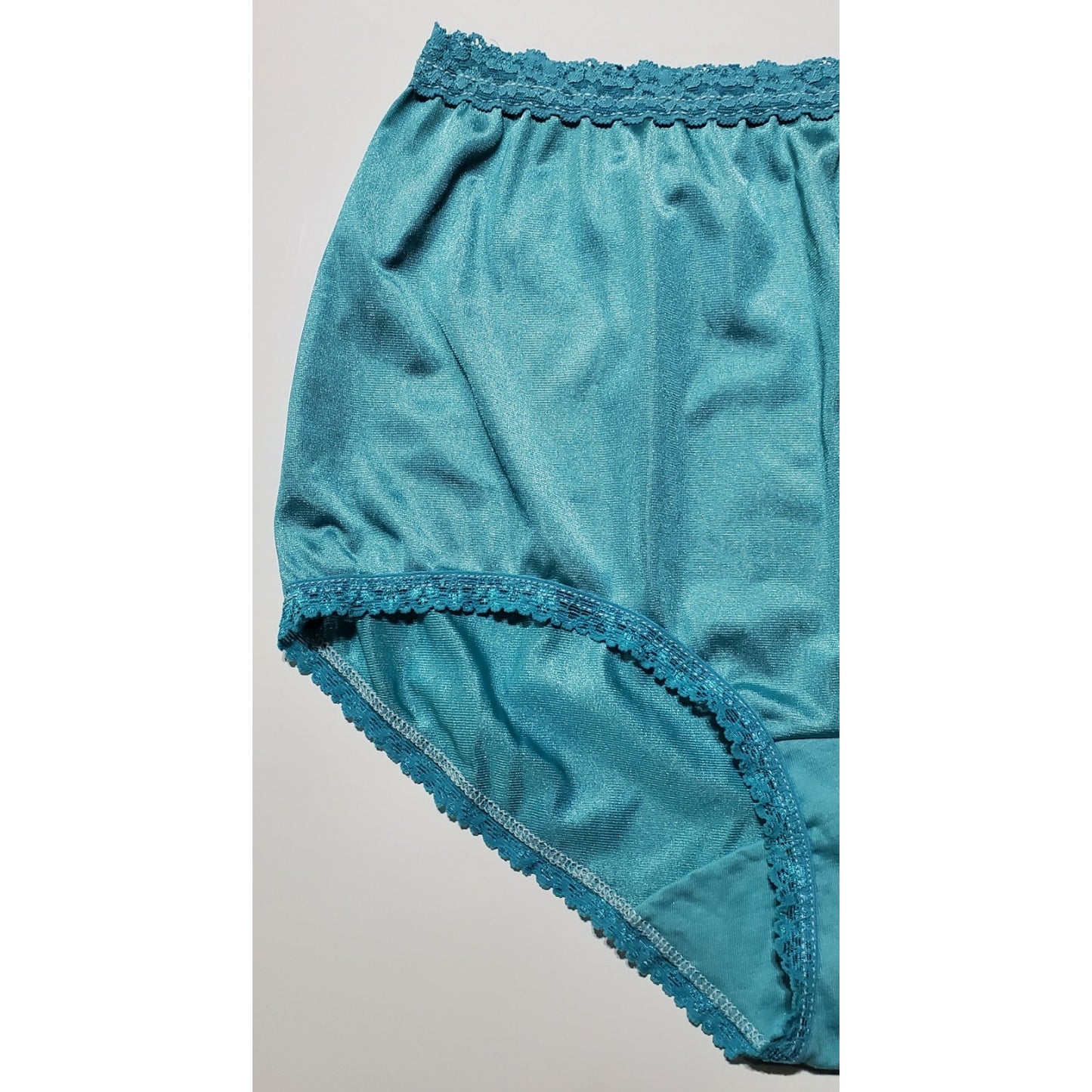 Cotillion Nylon Lace Full Cut Brief Panty Turquoise Topaz Blue 6/M