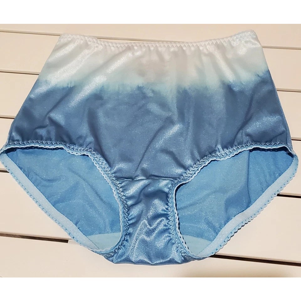 Vanity Fair 40301 Full Coverage Brief Panty Shiny Nylon Blue Sunset Static