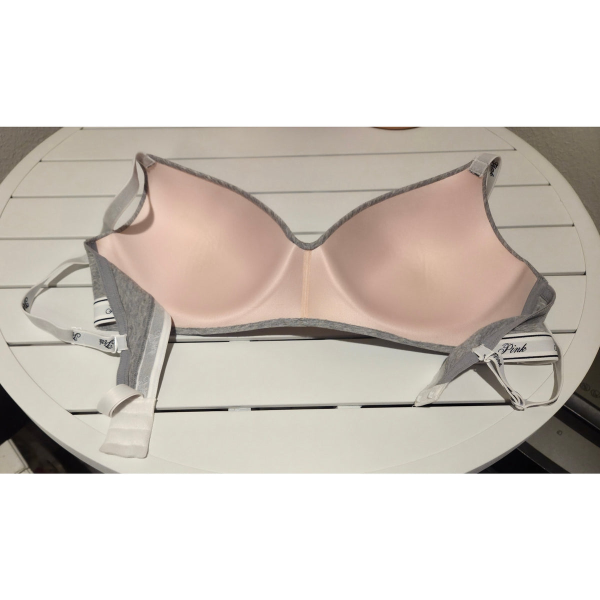 Victoria's Secret PINK Wear Everywhere Cotton Wireless Convertible Bra Gray 38D