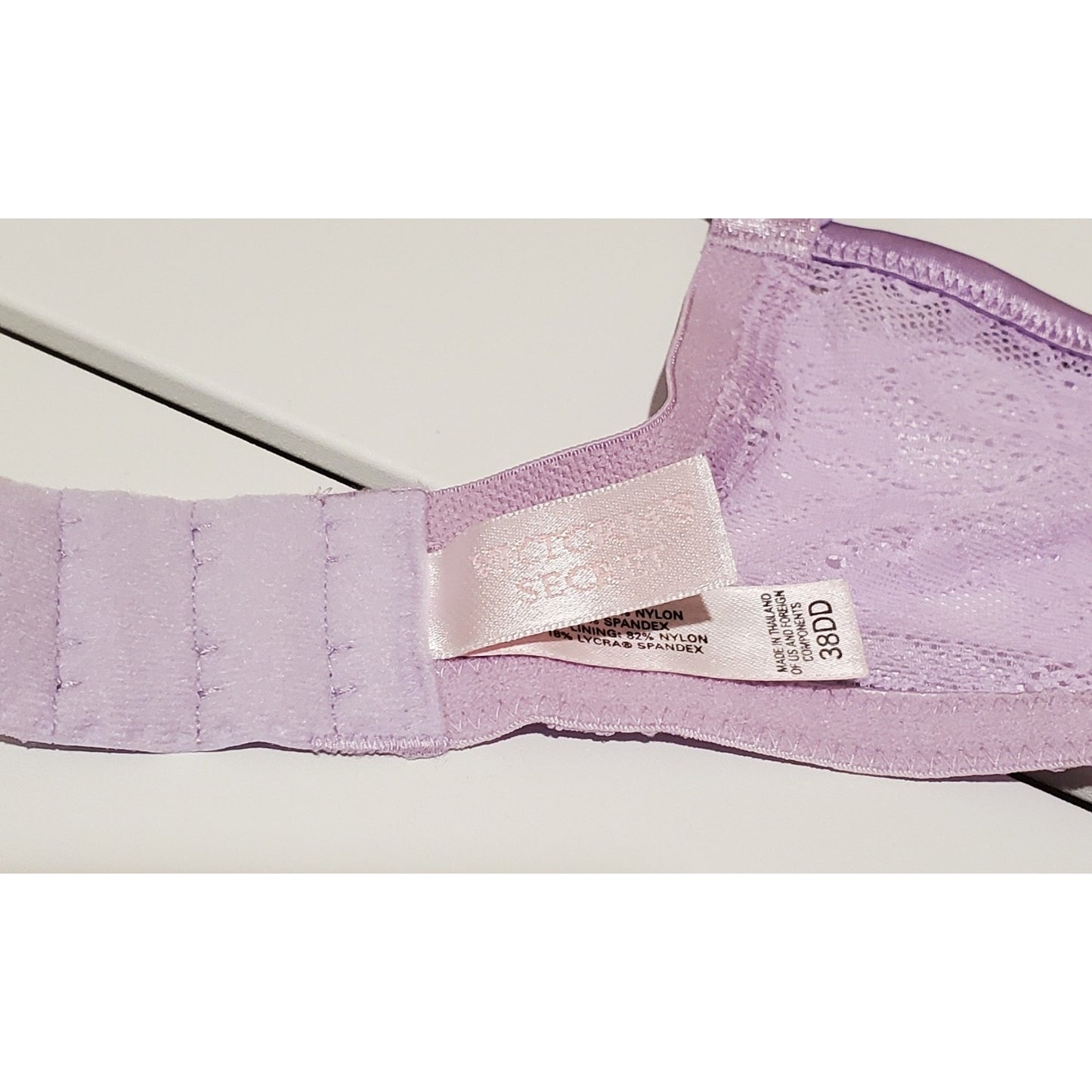 Victoria's Secret Vintage Floral Lace Unlined Bra Semi Sheer Purple 38DD