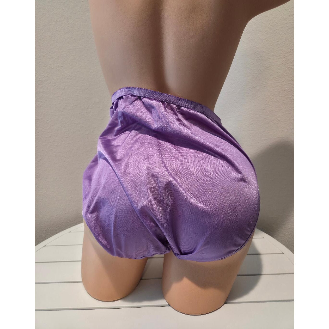 Shadowline 17842 Women's Hi Cut Panty Shiny Nylon Brief Full Cut Purple Hype 8