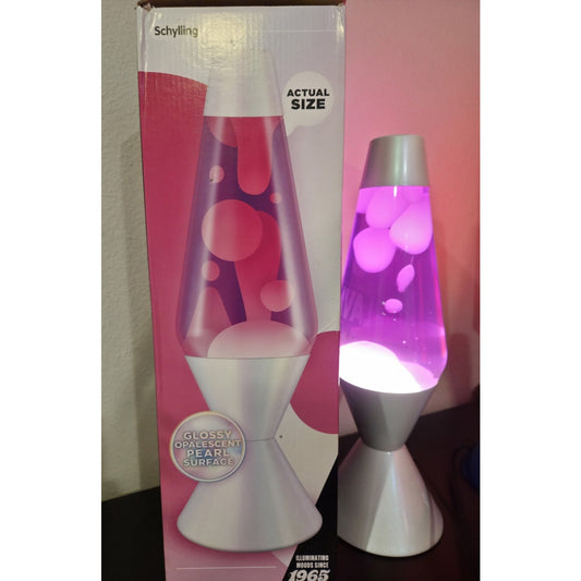 NEW Lava Lamp XL 52 Oz 16.3 In Rare Discontinued Opalescent Pearl Pink Purple Star Vintage And More LLC