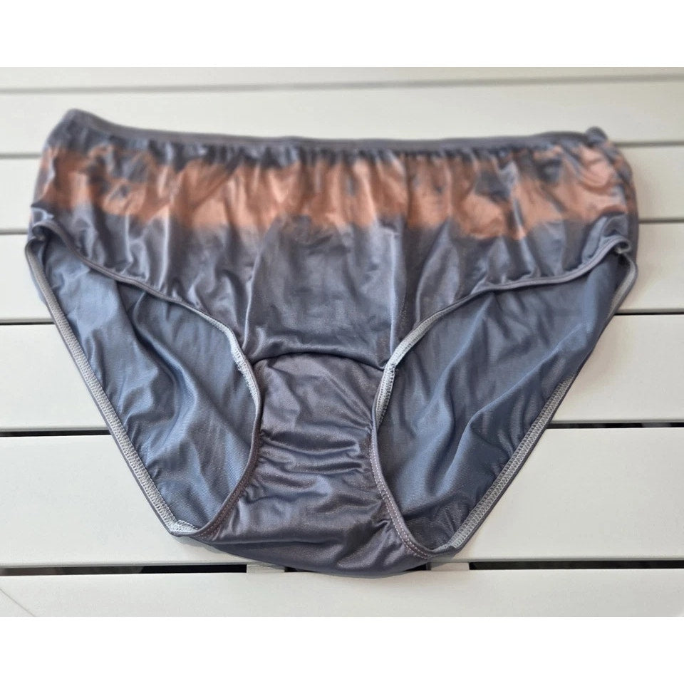 Shadowline 11032 Bikini Panty Shiny Nylon Full Cut Star Grape Rainbow Shift 10