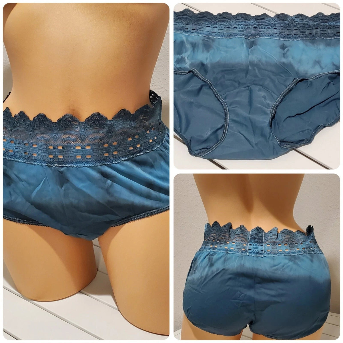 Olga Secret Hug Full Coverage Brief Panty Nylon Rainbow Shift Blue Vision 8/XL