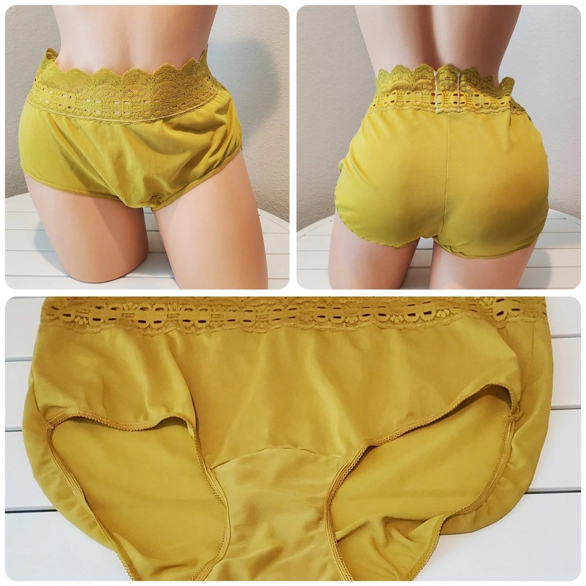 Olga Secret Hug Full Coverage Brief Panty Nylon Silky Molten Gold 9/2XL