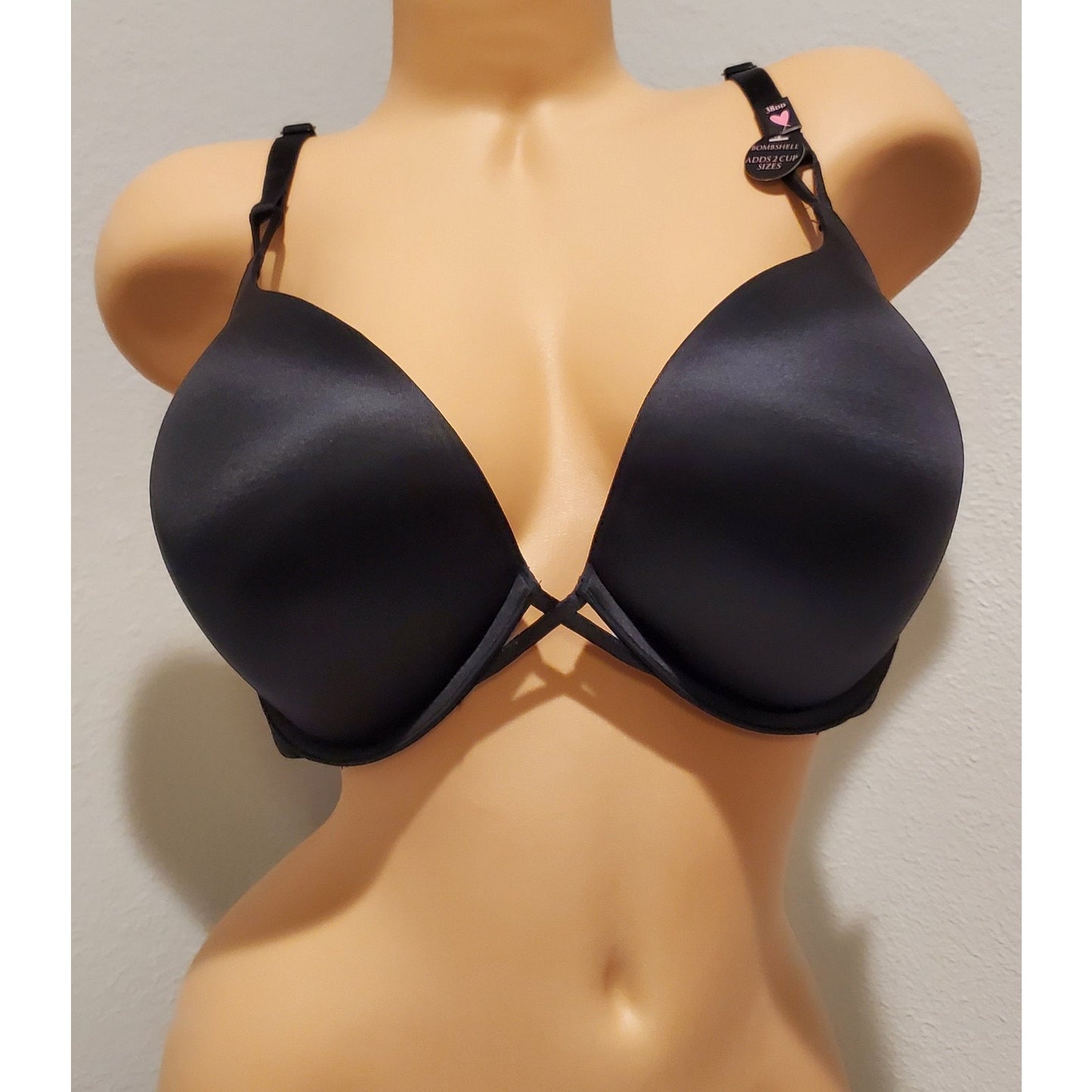 Victoria's Secret Bombshell Miraculous Plunge Bra Add 2 Cups Black 38DD