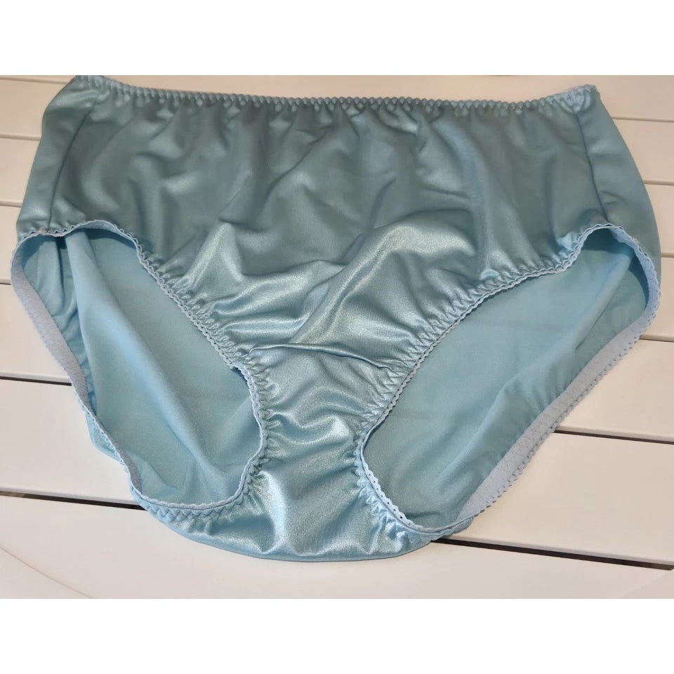 Vanity Fair 40301 Full Coverage Brief Panty Shiny Nylon Seabreeze Blue 12/5XL
