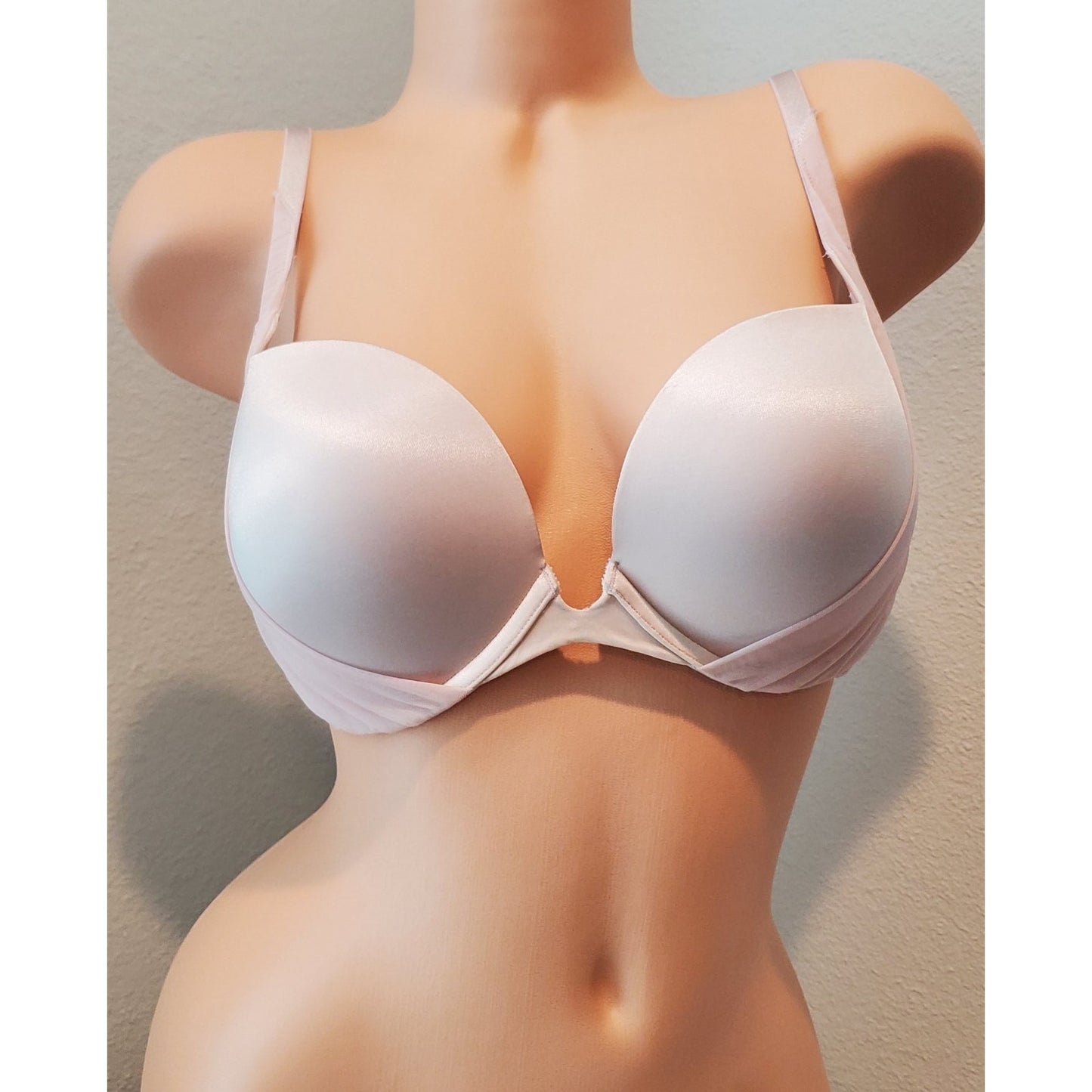 Victoria's Secret Vintage Chiffon Overlay Push-Up Demi Bra Multiway Pink 36D
