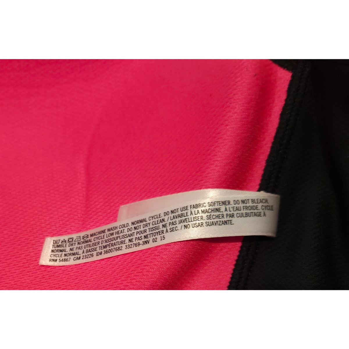 Victoria's Secret VSX Vintage Sport Bra Front Zip Racerback Black Pink 38DDD