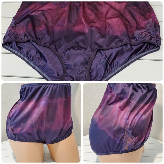 Vanity Fair Lace Nouveau Nylon Full Cut Panty Night Fall Purple Rainbow Shift 9 Star Vintage And More LLC