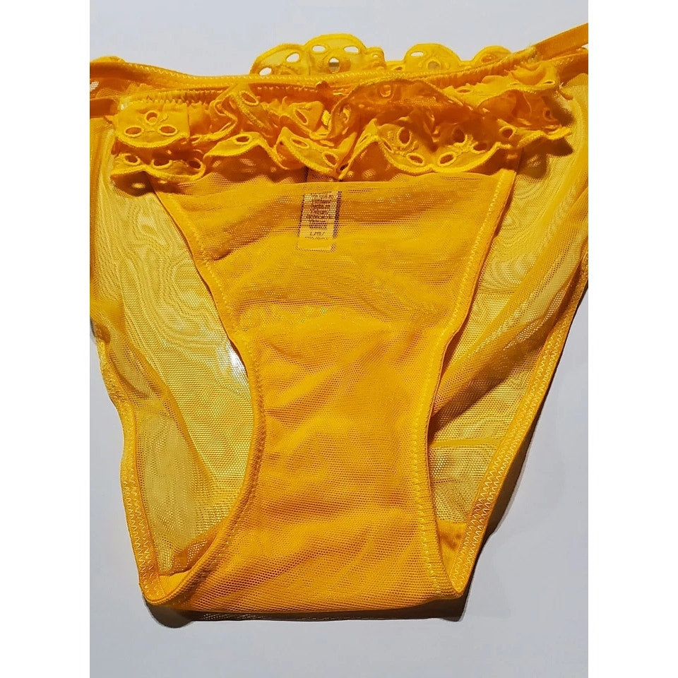 Victoria's Secret Dream Angels String Bikini Panty Ruffle Yellow Sun Goddess